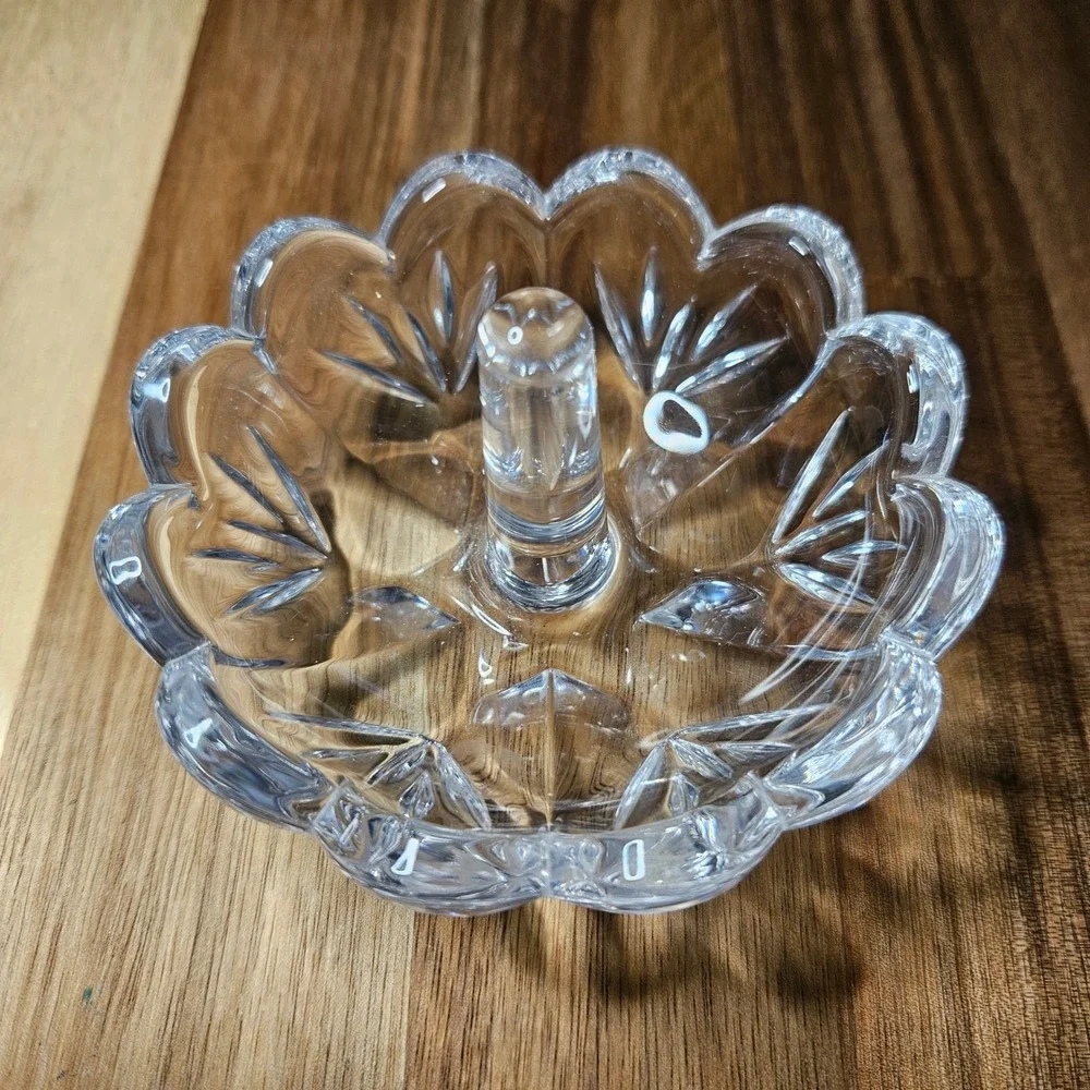 Marquis by Waterford Crystal Scalloped Ring Holder Dish Clear Glass Vanity Decor